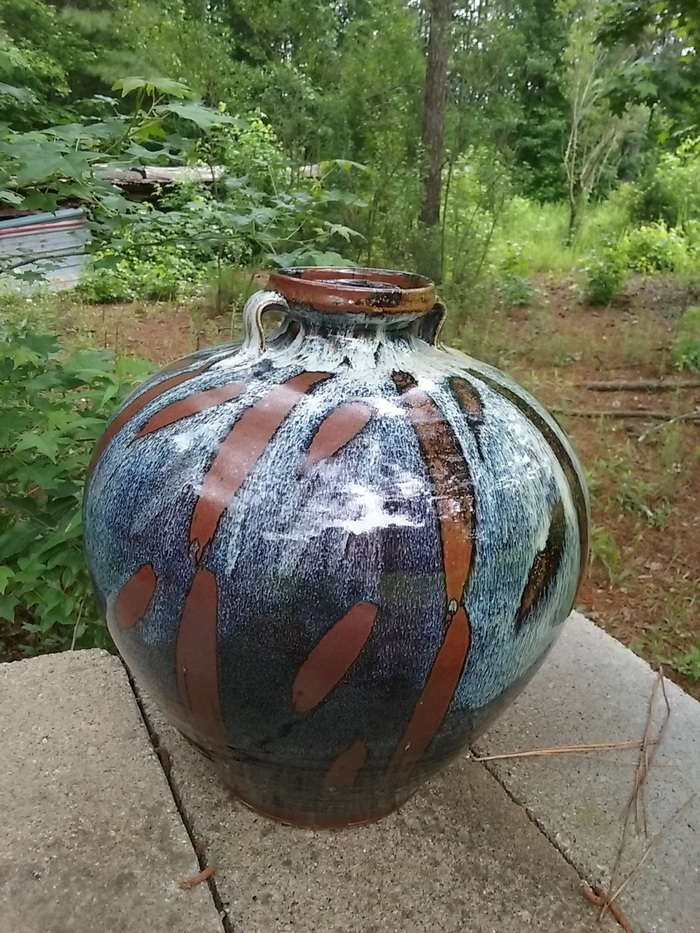 large anagama wood fired vase with applied glaze.jpg